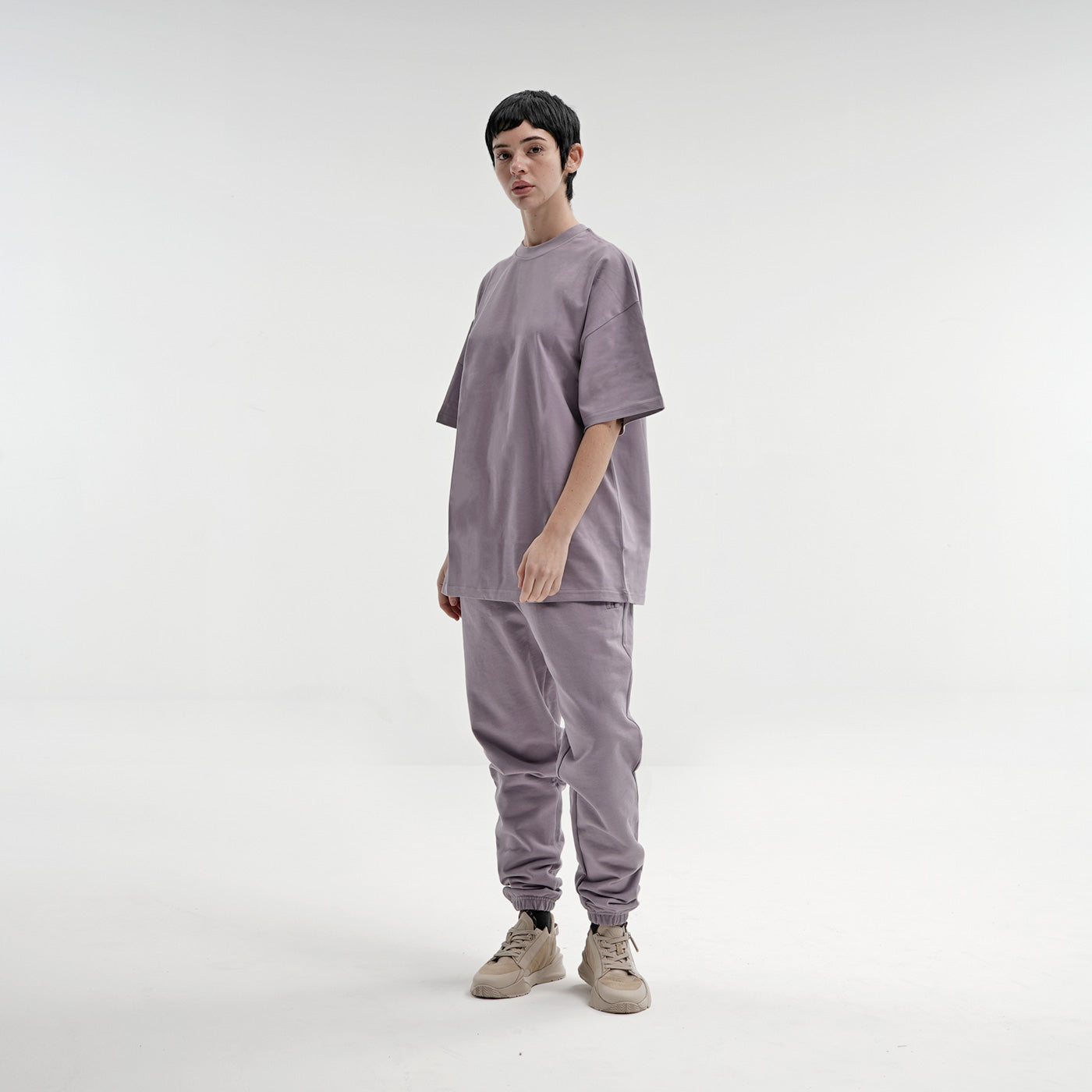 FRENCH TERRY SWEATPANTS - SAGE-PURPLE