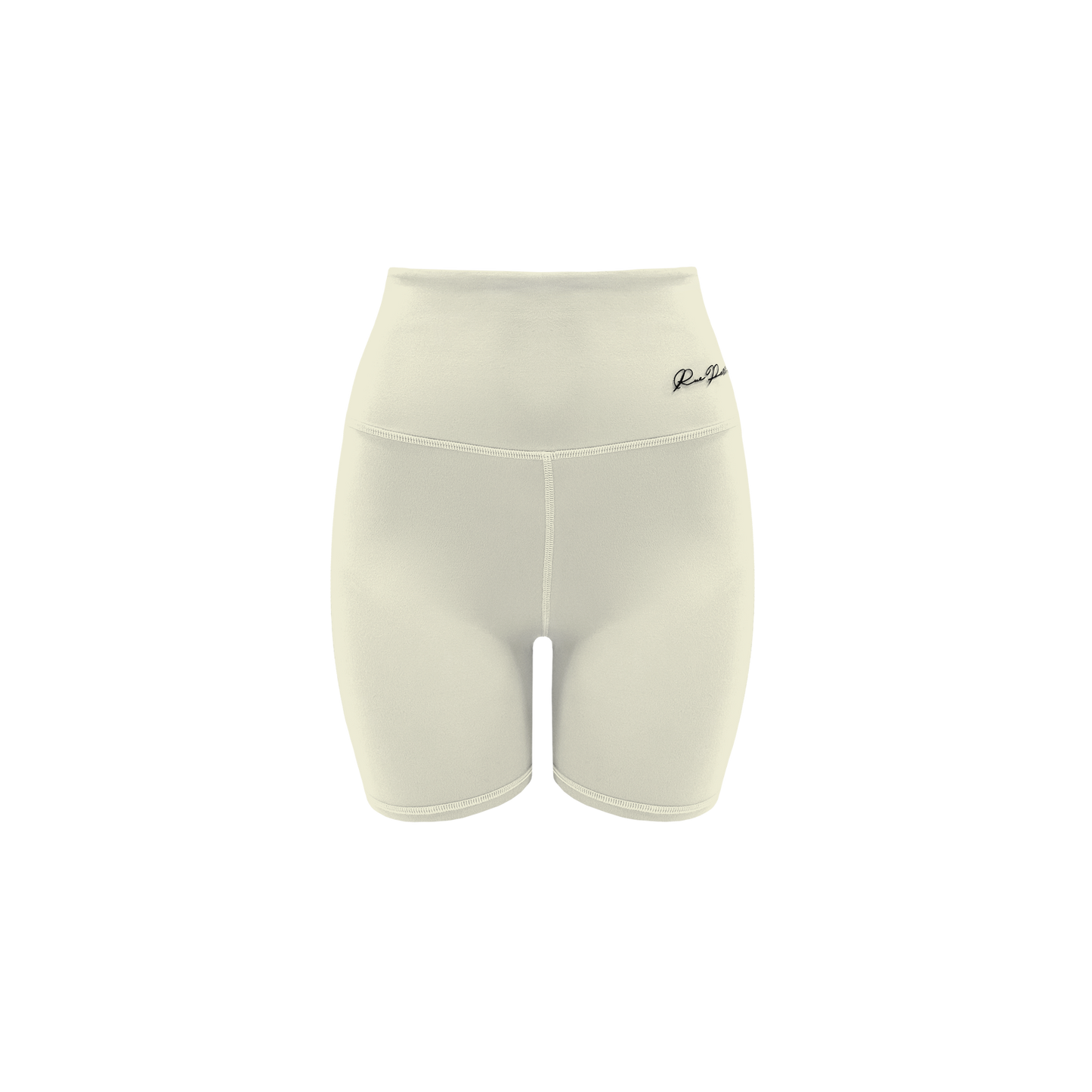 Bikershorts mit hoher Taille, 18 cm, Elfenbein