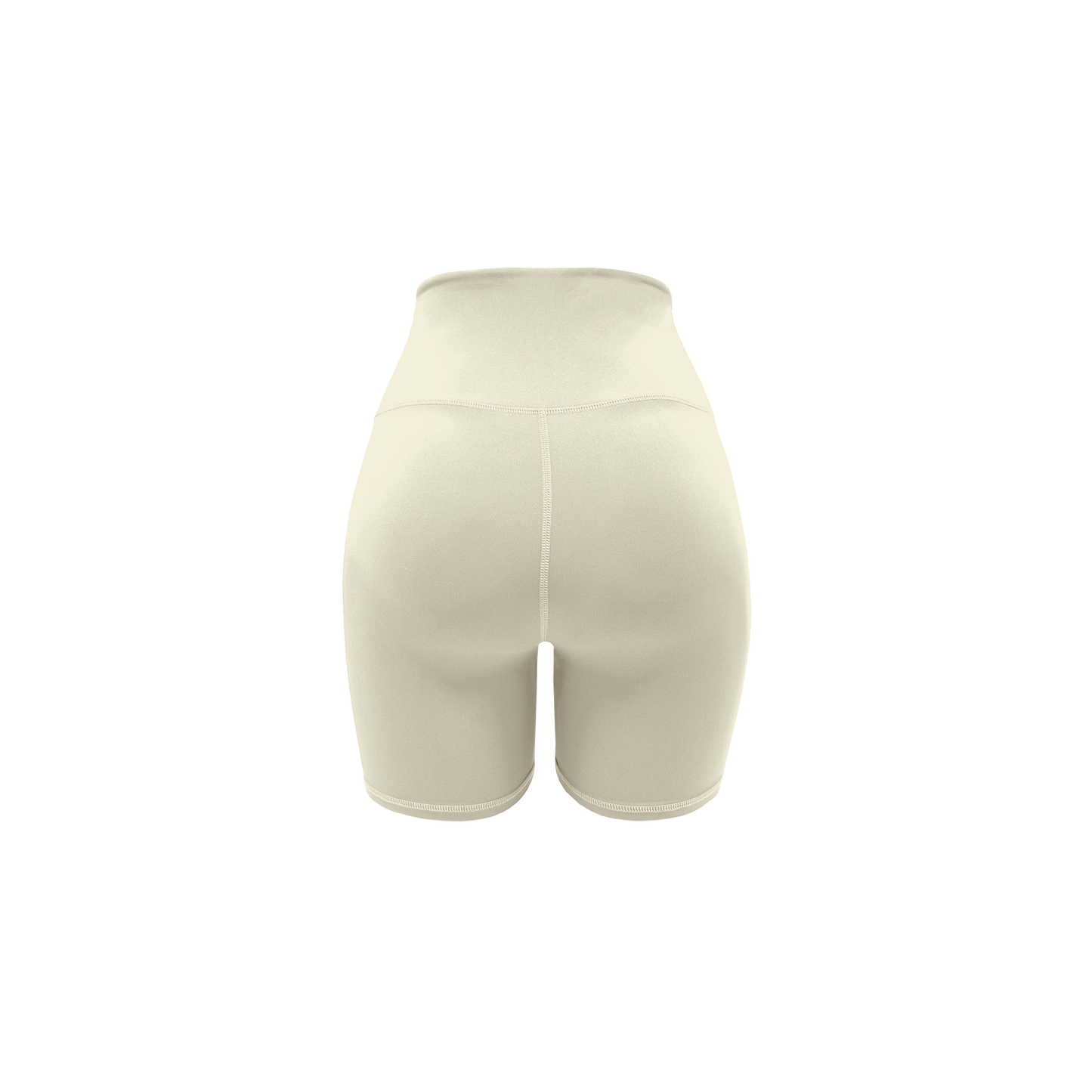 Bikershorts mit hoher Taille, 18 cm, Elfenbein