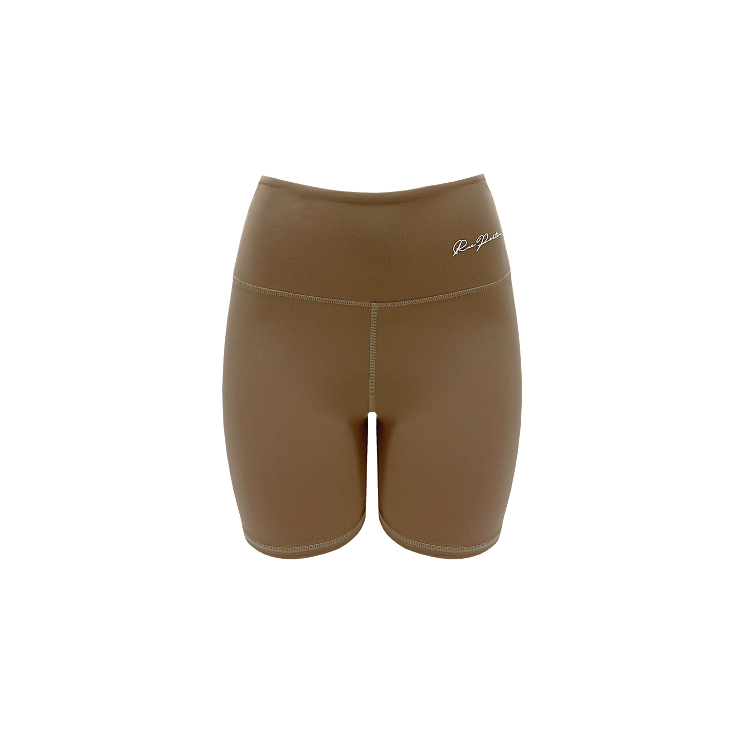 Bikershorts mit hoher Taille, 7 Zoll – Mokka