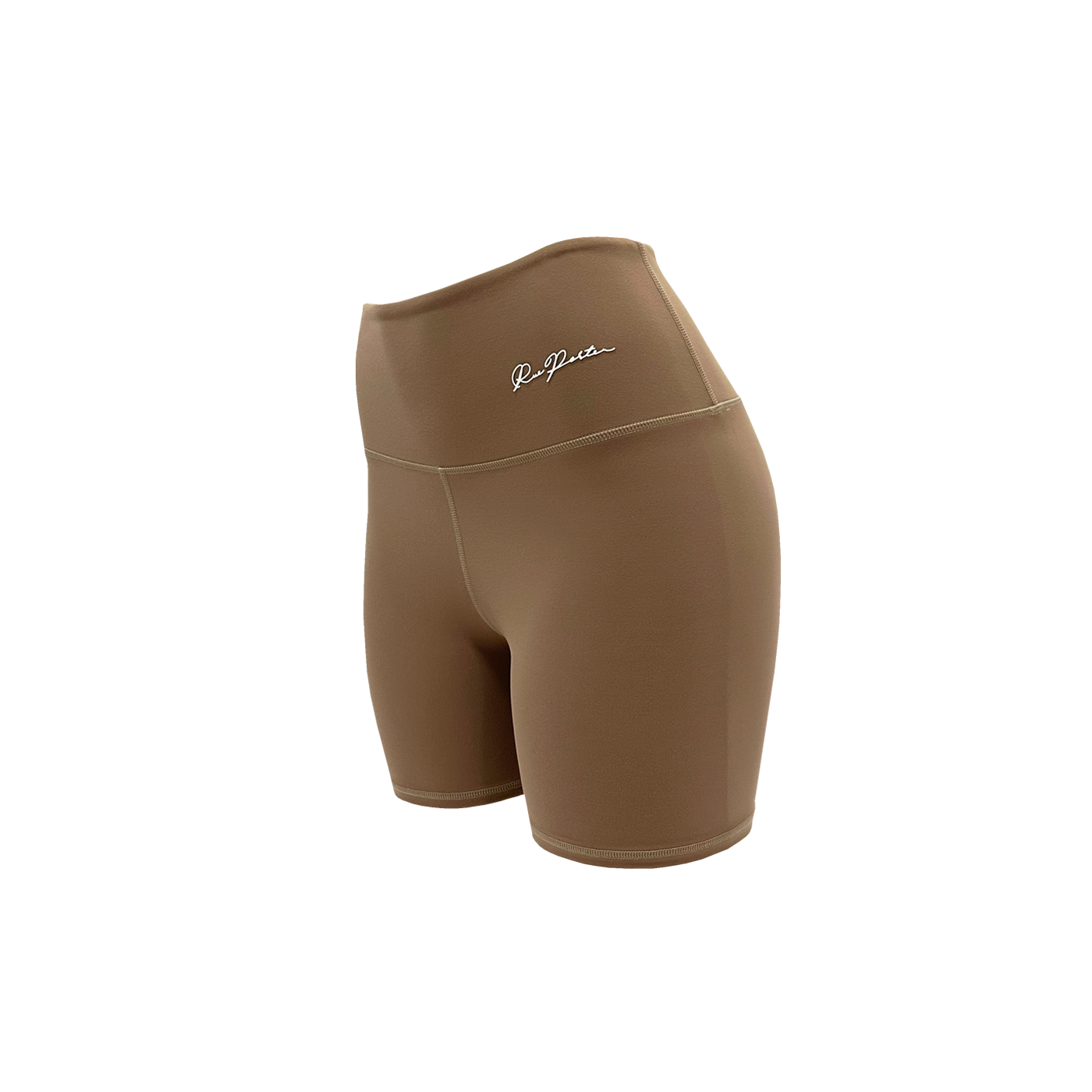 Bikershorts mit hoher Taille, 7 Zoll – Mokka