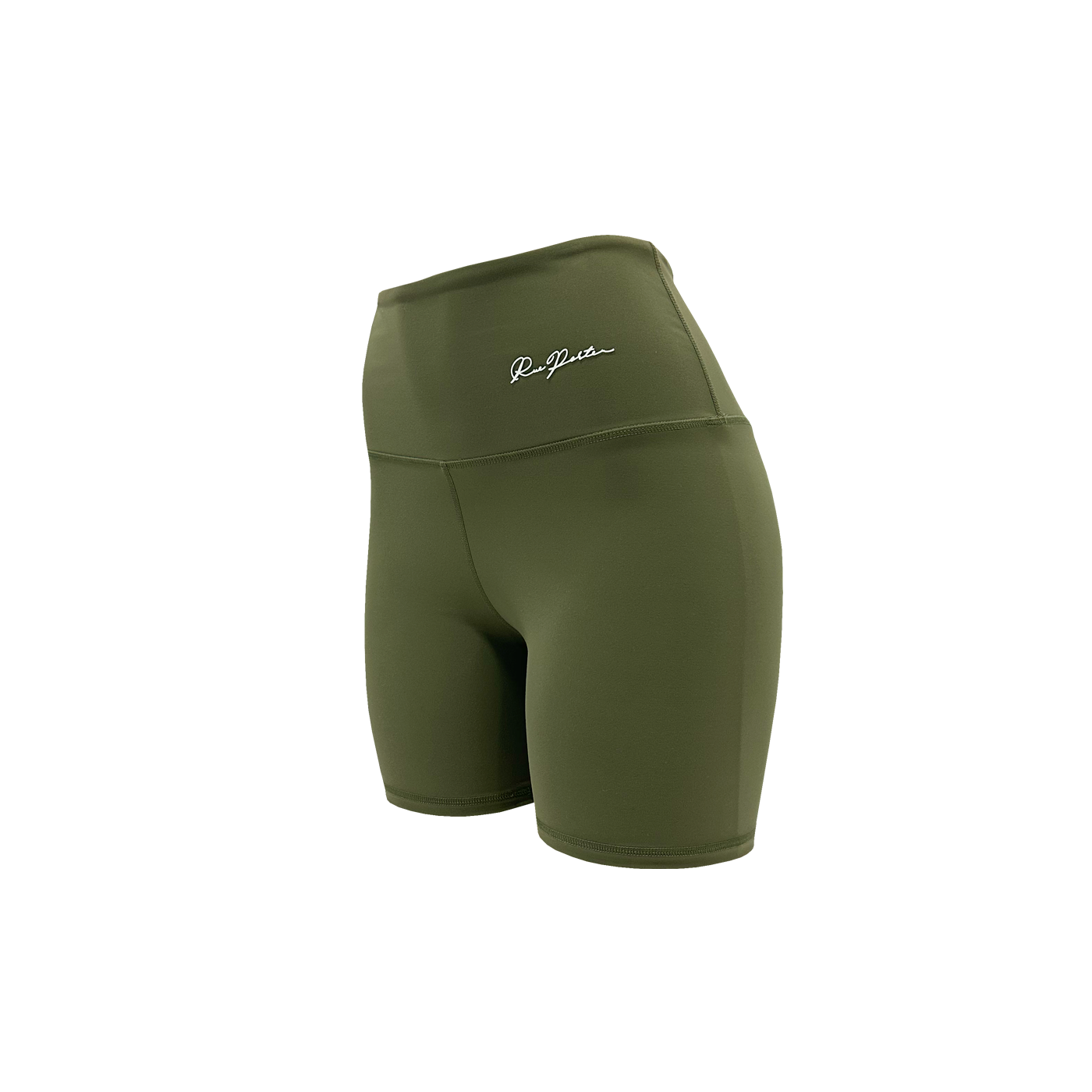Bikershorts mit hoher Taille, 7 Zoll – Olivgrün