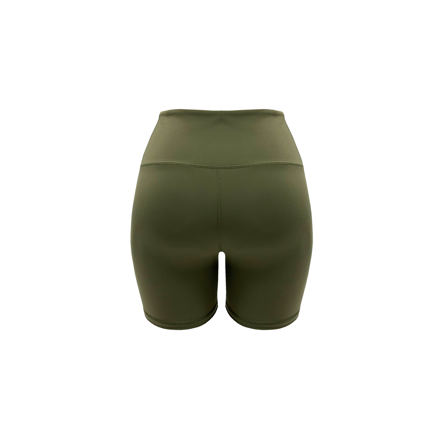Bikershorts mit hoher Taille, 7 Zoll – Olivgrün