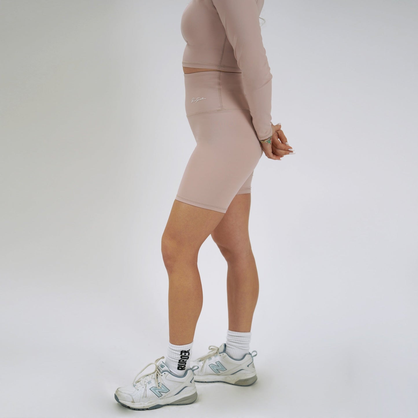 Bikershorts mit hoher Taille, 7 Zoll – Blütenblatt