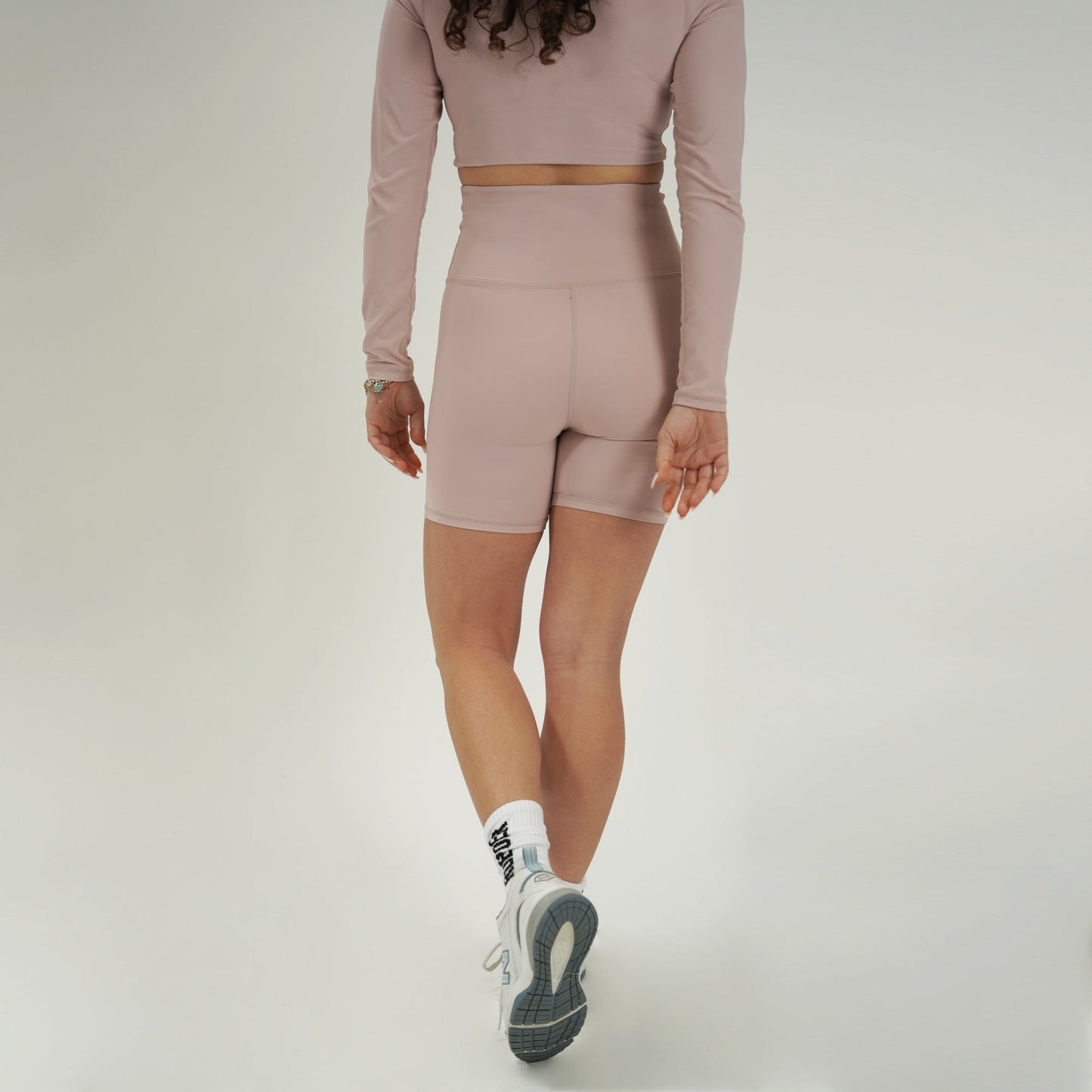 Bikershorts mit hoher Taille, 7 Zoll – Blütenblatt