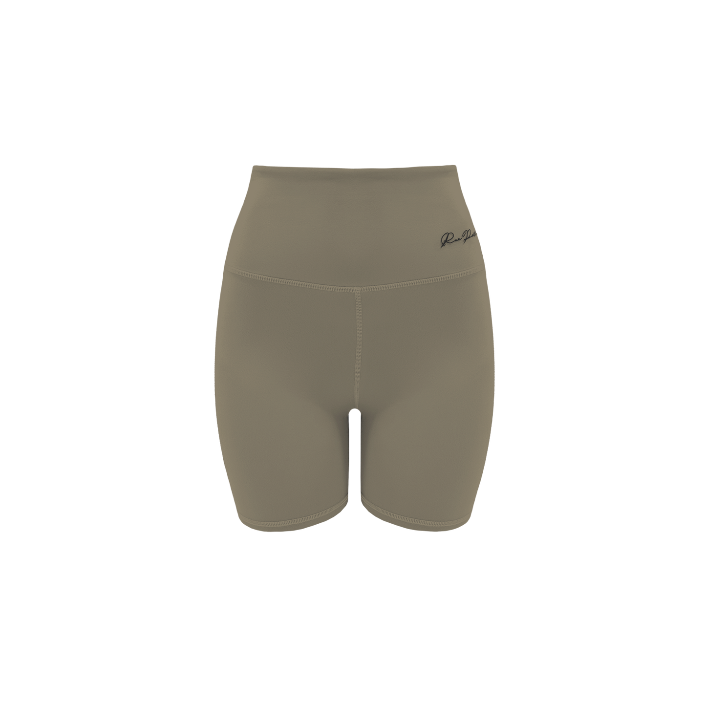 Bikershorts mit hoher Taille, 7 Zoll – Stein
