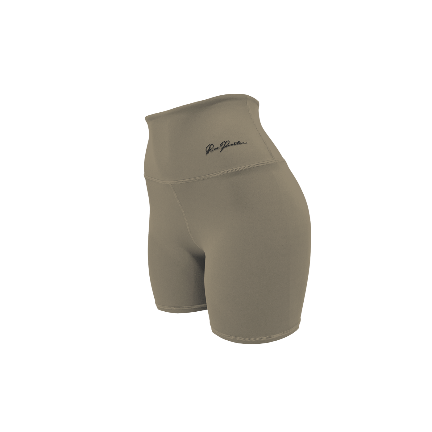 Bikershorts mit hoher Taille, 7 Zoll – Stein