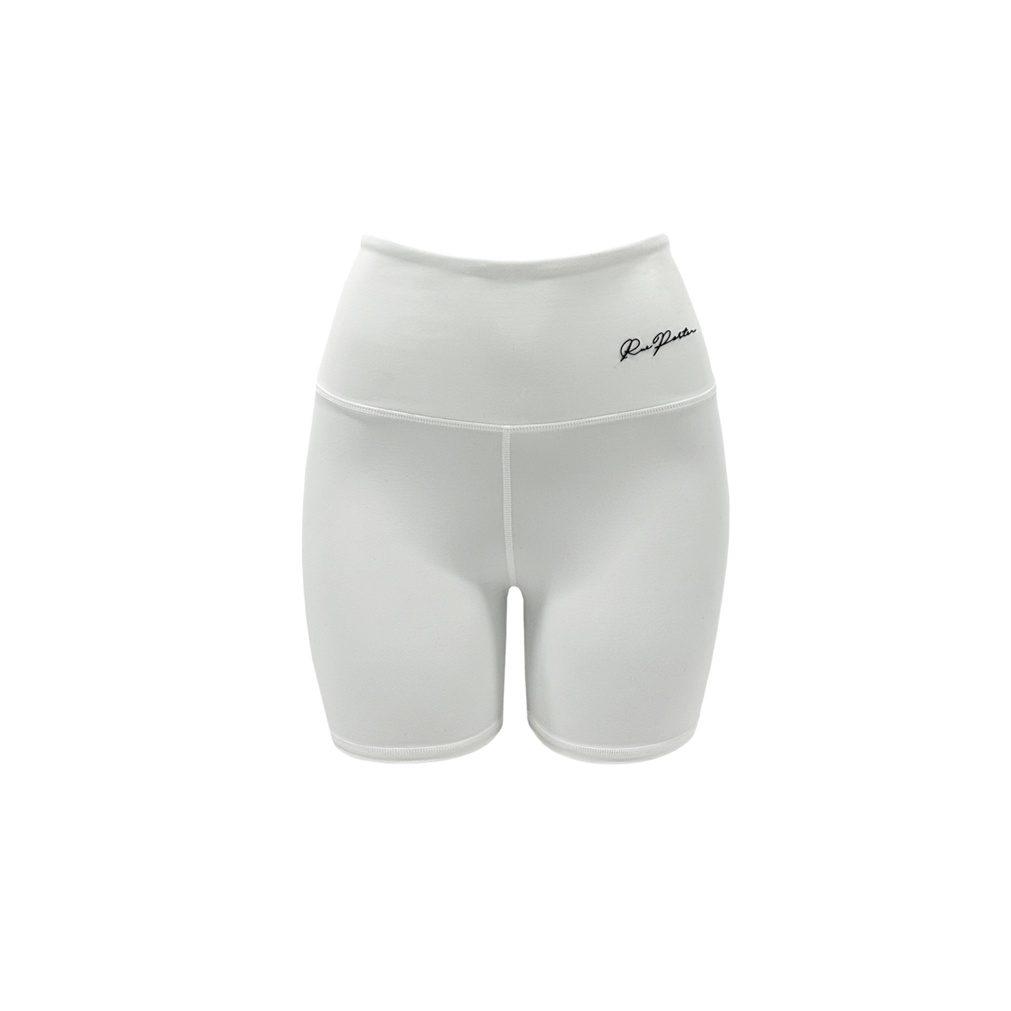 Bikershorts mit hoher Taille, 7 Zoll, Weiß