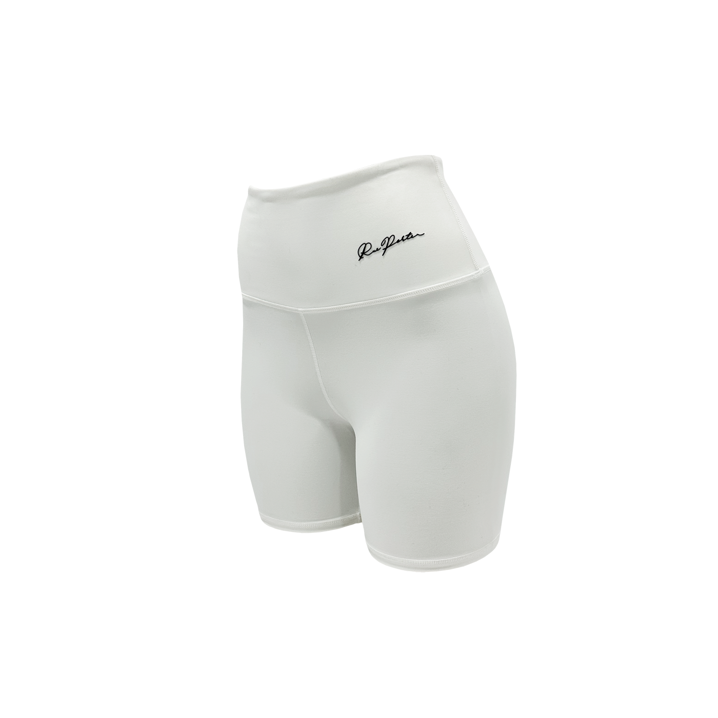 Bikershorts mit hoher Taille, 7 Zoll, Weiß
