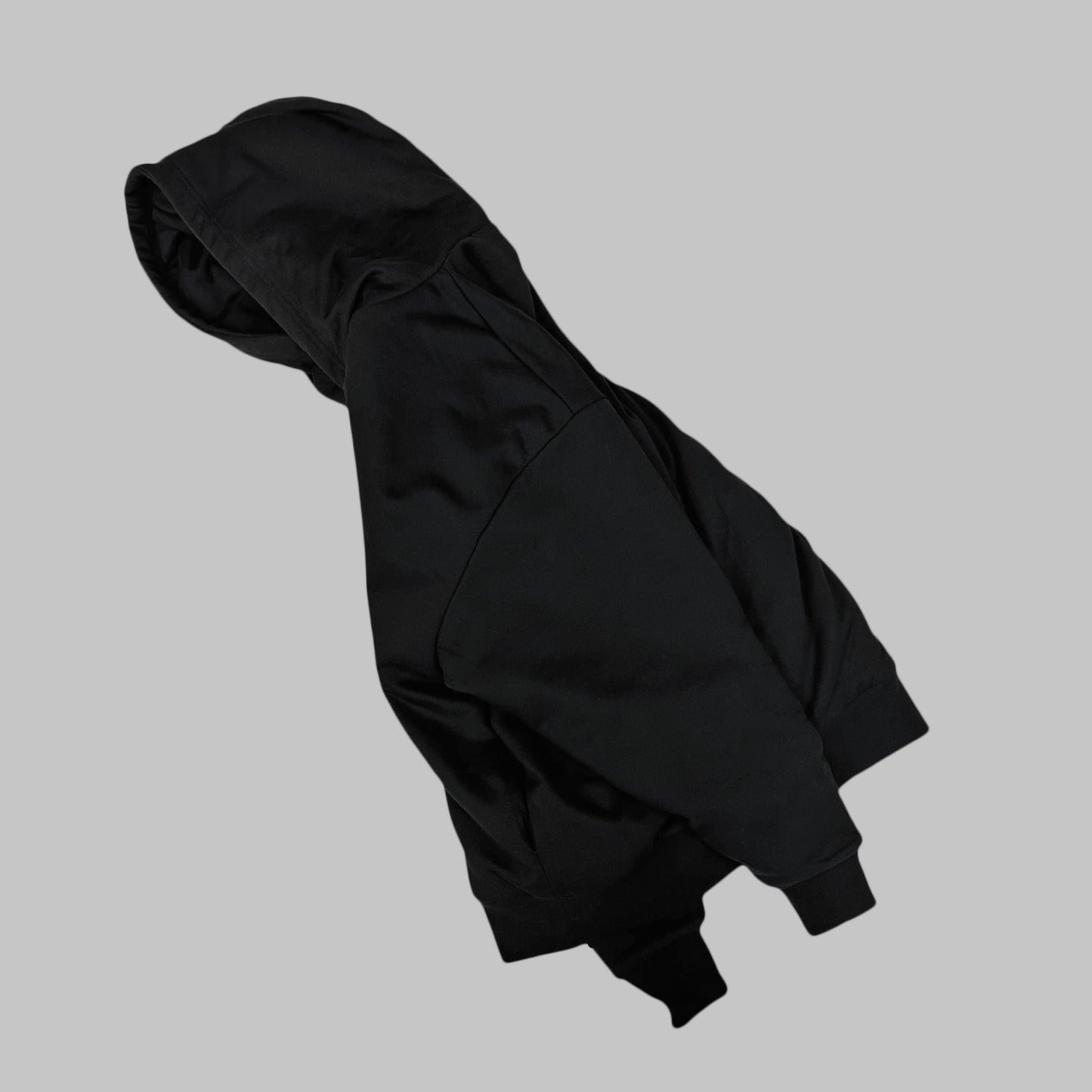 OVERSIZED DOUBLE LAYER BIG FACE HOODIE - BLACK