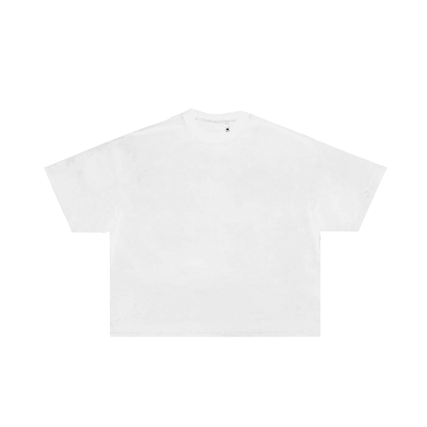 MENS CROPPED BOXY LUXURY TEE - WHITE