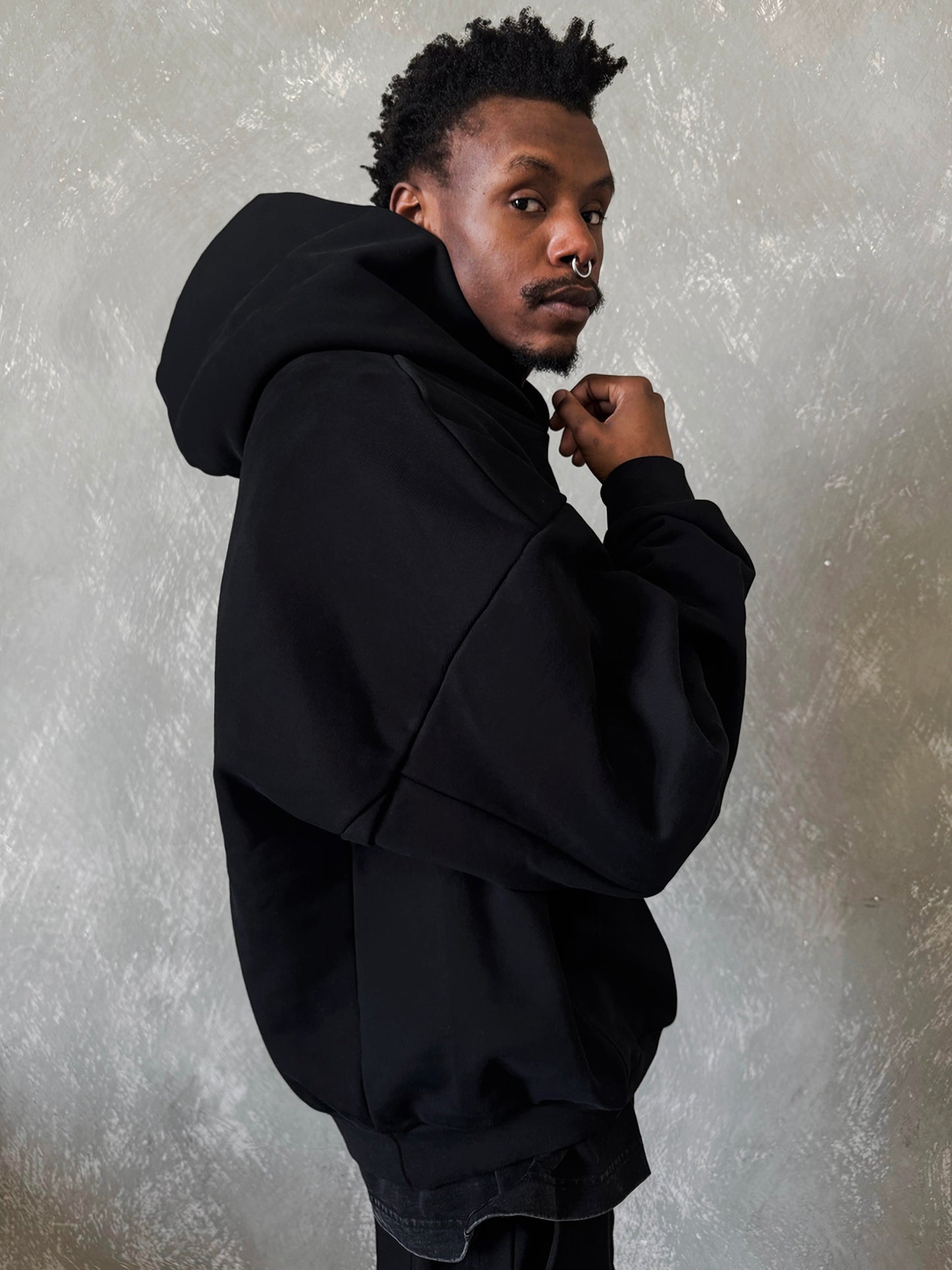 (PREORDER) MADE IN ITALY | TIER-ONE PRIMEWEIGHT DESIGNER HOODIE - NOIR