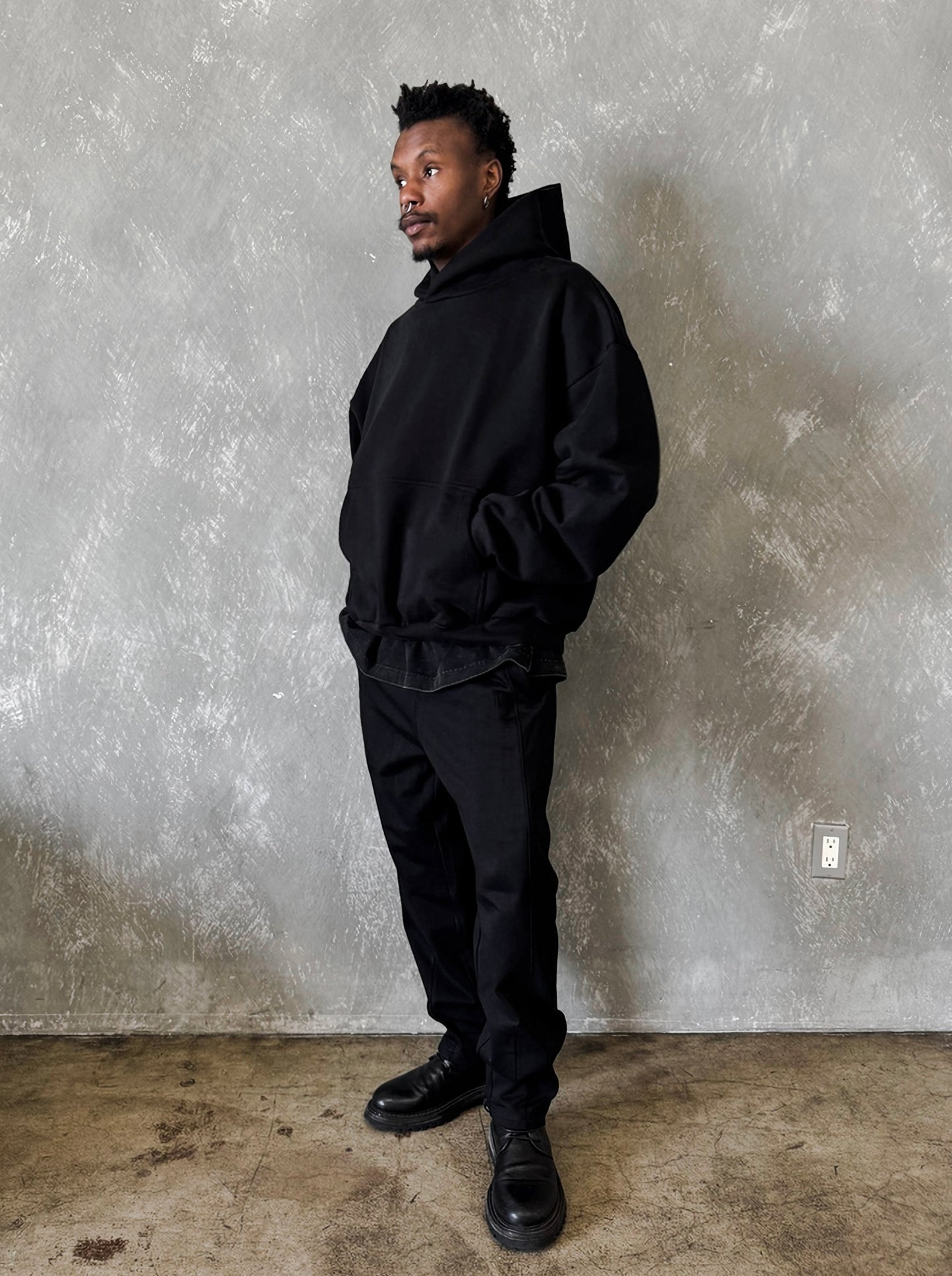 (PREORDER) MADE IN ITALY | TIER-ONE PRIMEWEIGHT DESIGNER HOODIE - NOIR