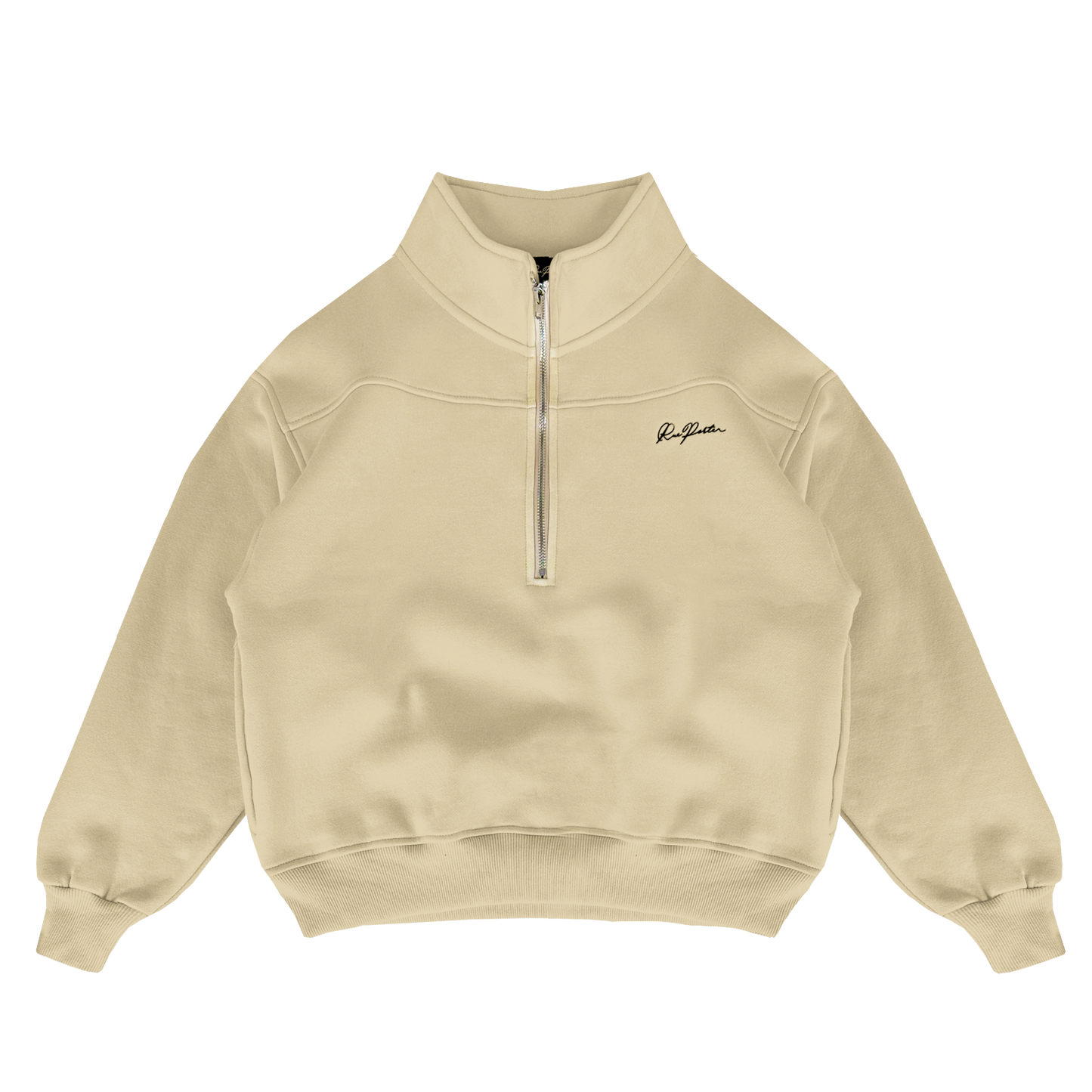 PULLOVER MIT HALBEM REISSVERSCHLUSS - WEIZEN