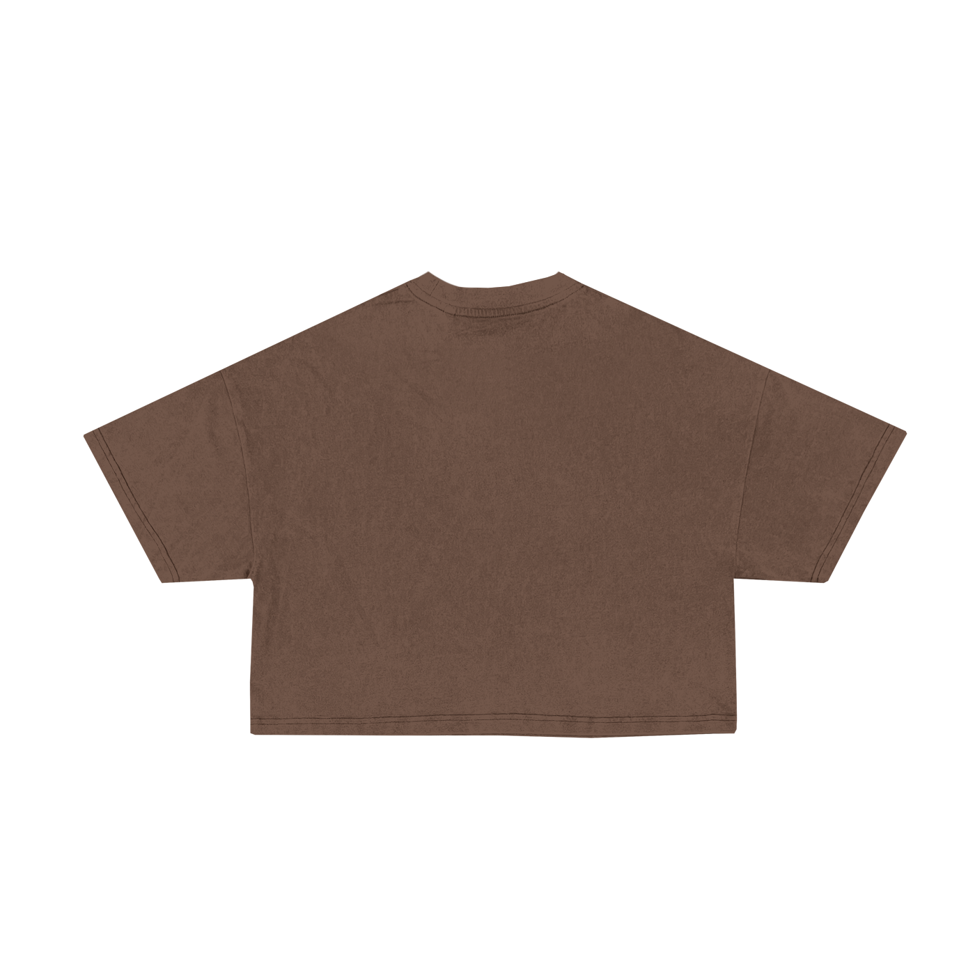 DAMEN CROPPED T-SHIRT - BRAUN