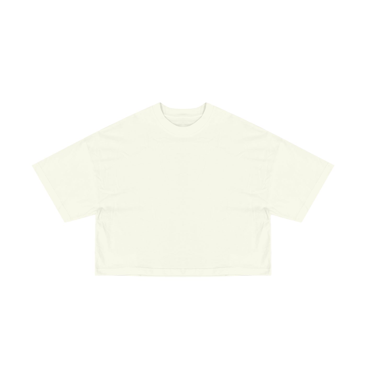 DAMEN CROPPED T-SHIRT - CREME