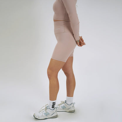 Bikershorts mit hoher Taille, 7 Zoll – Blütenblatt