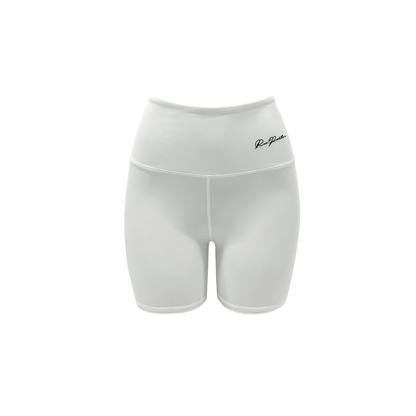 HIGH-WAIST BIKER SHORT 7" - WHITE