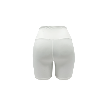 HIGH-WAIST BIKER SHORT 7" - WHITE
