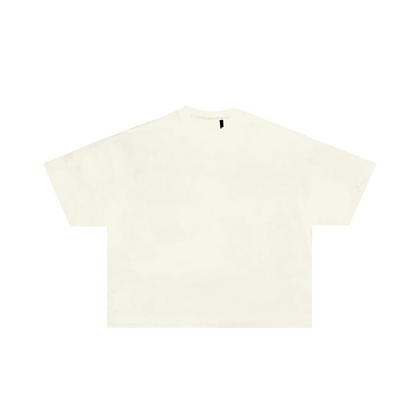 MENS CROPPED BOXY LUXURY TEE - CREAM [RP29]