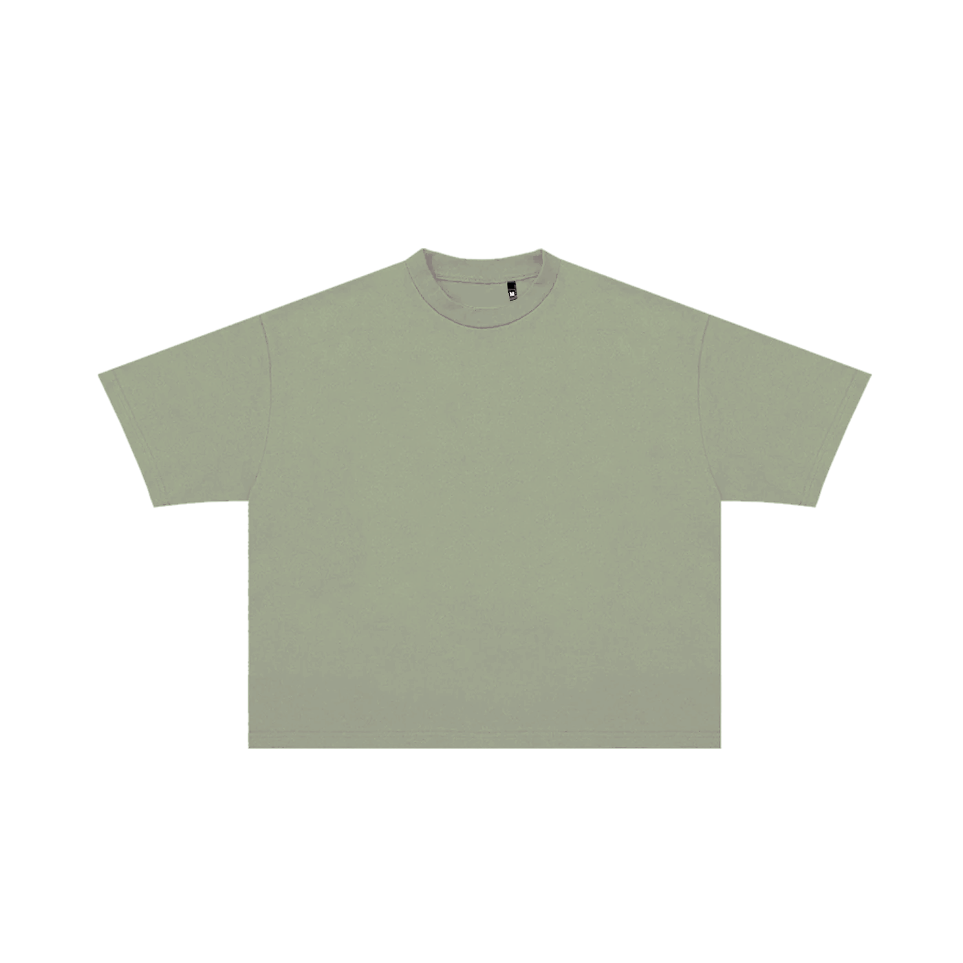 MENS CROPPED BOXY LUXURY TEE - MOSS [RP29]