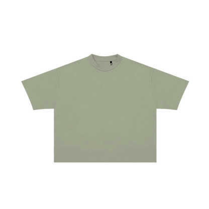 MENS CROPPED BOXY LUXURY TEE - MOSS [RP29]
