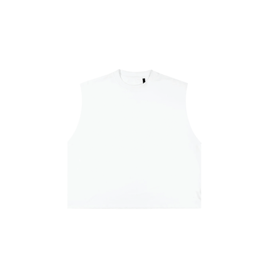 (PREORDER) CROPPED BOXY TANK - WHITE