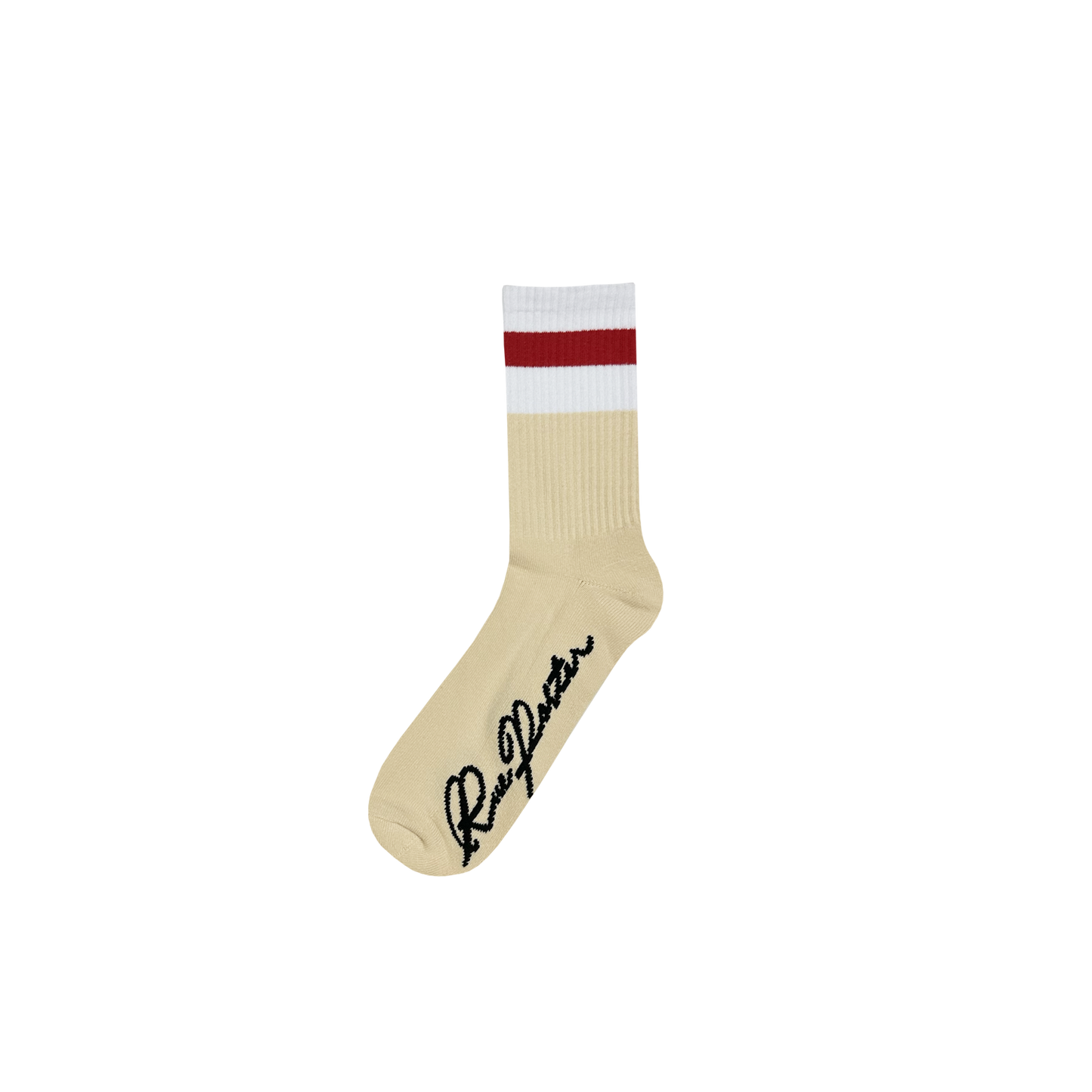 Cursive Socks in Ivory
