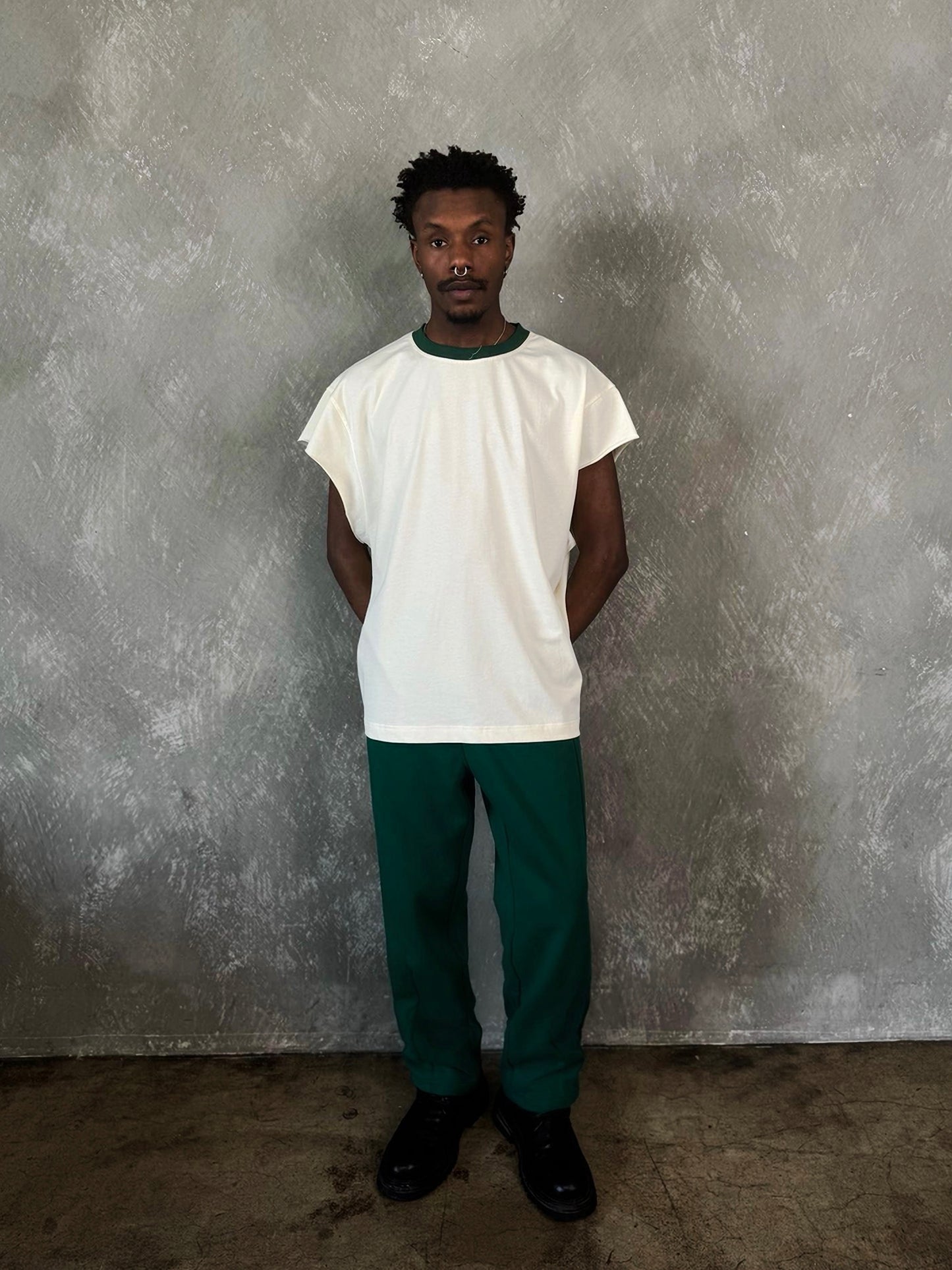 MADE IN ITALY | PLEATED STRAIGHT SWEATPANTS - DARK GREEN [MIT-PS1]