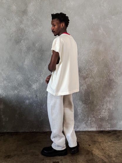 MADE IN ITALY | PLEATED STRAIGHT SWEATPANTS - ASH HEATHER [MIT-PS1]