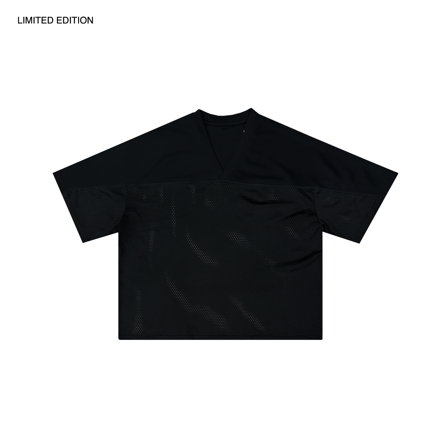 MADE IN ITALY | CROPPED MESH PRACTICE JERSEY - BLACK [MIT-M1]