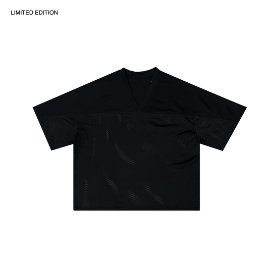 MADE IN ITALY | CROPPED MESH PRACTICE JERSEY - BLACK [MIT-M1]