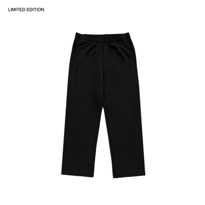 MADE IN ITALY | PLEATED STRAIGHT SWEATPANTS - BLACK [MIT-PS1]