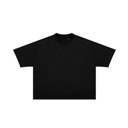 MENS CROPPED BOXY LUXURY TEE - BLACK