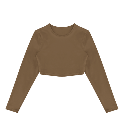 FITTED CROPPED LONG SLEEVE - MOCHA