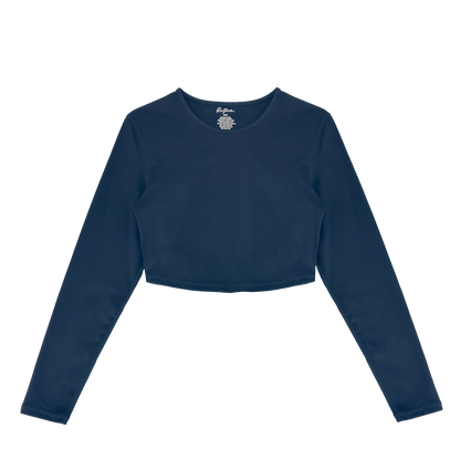 FITTED CROPPED LONG SLEEVE - NAVY