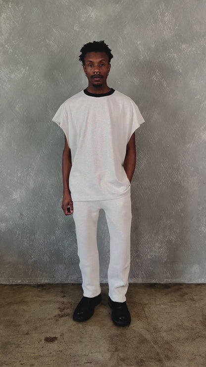 MADE IN ITALY | PLEATED STRAIGHT SWEATPANTS - ASH HEATHER [MIT-PS1]